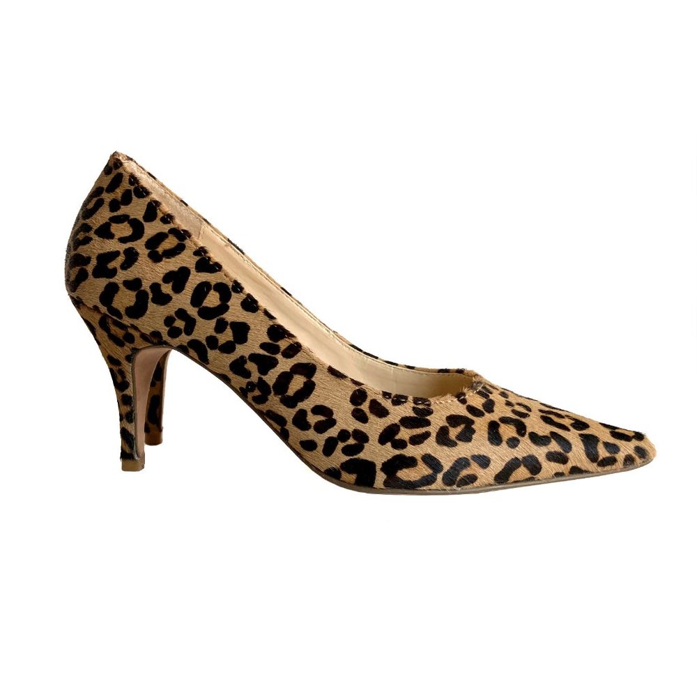 Leopard Print Mohair Pointed Toe High Heels, Pumps
